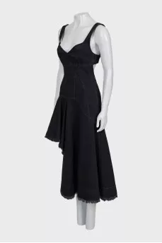 Backless dress with fringe