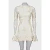Dress decorated with ribbon embroidery