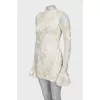 Dress decorated with ribbon embroidery