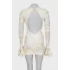 Dress decorated with ribbon embroidery