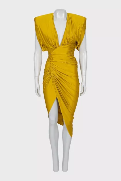 Draped dress with tag