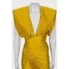 Draped dress with tag