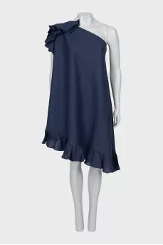 Blue one shoulder tunic with tag