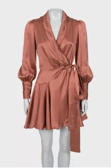 Silk wrap dress with tag