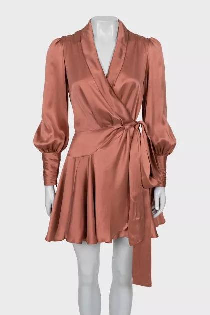 Silk wrap dress with tag
