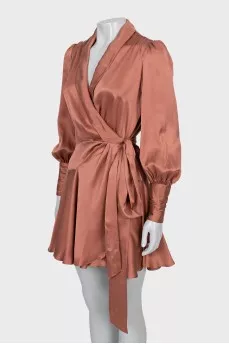 Silk wrap dress with tag