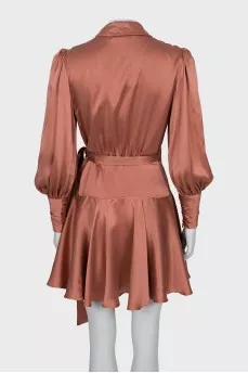 Silk wrap dress with tag