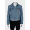 Denim jacket with decorated sleeves