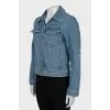 Denim jacket with decorated sleeves