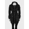 Coat with branded buttons