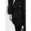 Coat with branded buttons