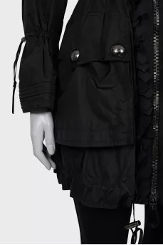 Coat with branded buttons