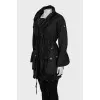 Coat with branded buttons
