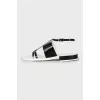Leather black and white sandals