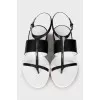 Leather black and white sandals