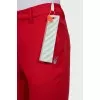 Classic red trousers with tag