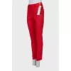 Classic red trousers with tag