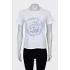 White T-shirt with brand logo