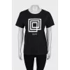 Black T-shirt with brand logo