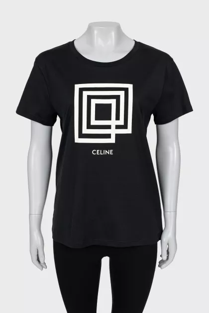 Black T-shirt with brand logo