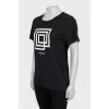 Black T-shirt with brand logo