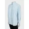 Blue shirt with signature print