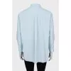 Blue shirt with signature print
