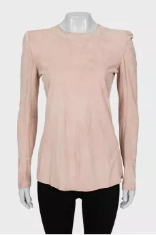 Suede shirt with buttons