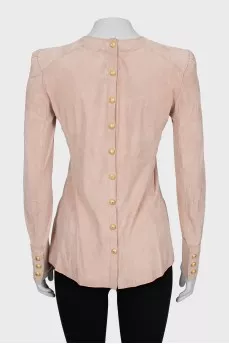 Suede shirt with buttons
