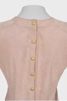 Suede shirt with buttons