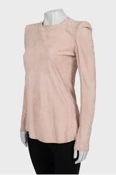 Suede shirt with buttons