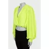 Short blouse decorated with drapery