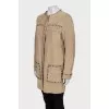 Suede coat with decorative elements