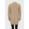 Suede coat with decorative elements