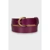 Leather belt with branded embossing