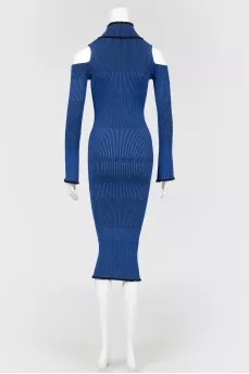 Blue knitwear dress in a rub