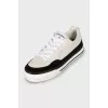 Suede sneakers with brand logo