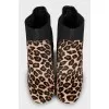Animal print pony skin ankle boots