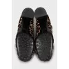 Animal print pony skin ankle boots
