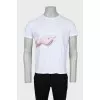 Men's white t-shirt with print