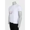 Men's white t-shirt with print