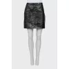 Embossed leather skirt