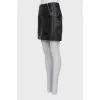 Embossed leather skirt