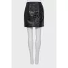 Embossed leather skirt