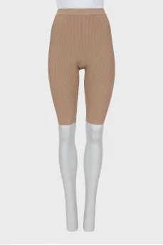 Ribbed shorts with brand logo, with tag