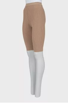 Ribbed shorts with brand logo, with tag