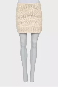 Knitted mini skirt with tag