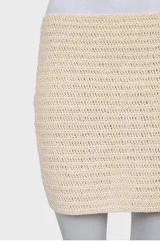 Knitted mini skirt with tag