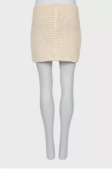 Knitted mini skirt with tag