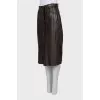 Brown leather skirt